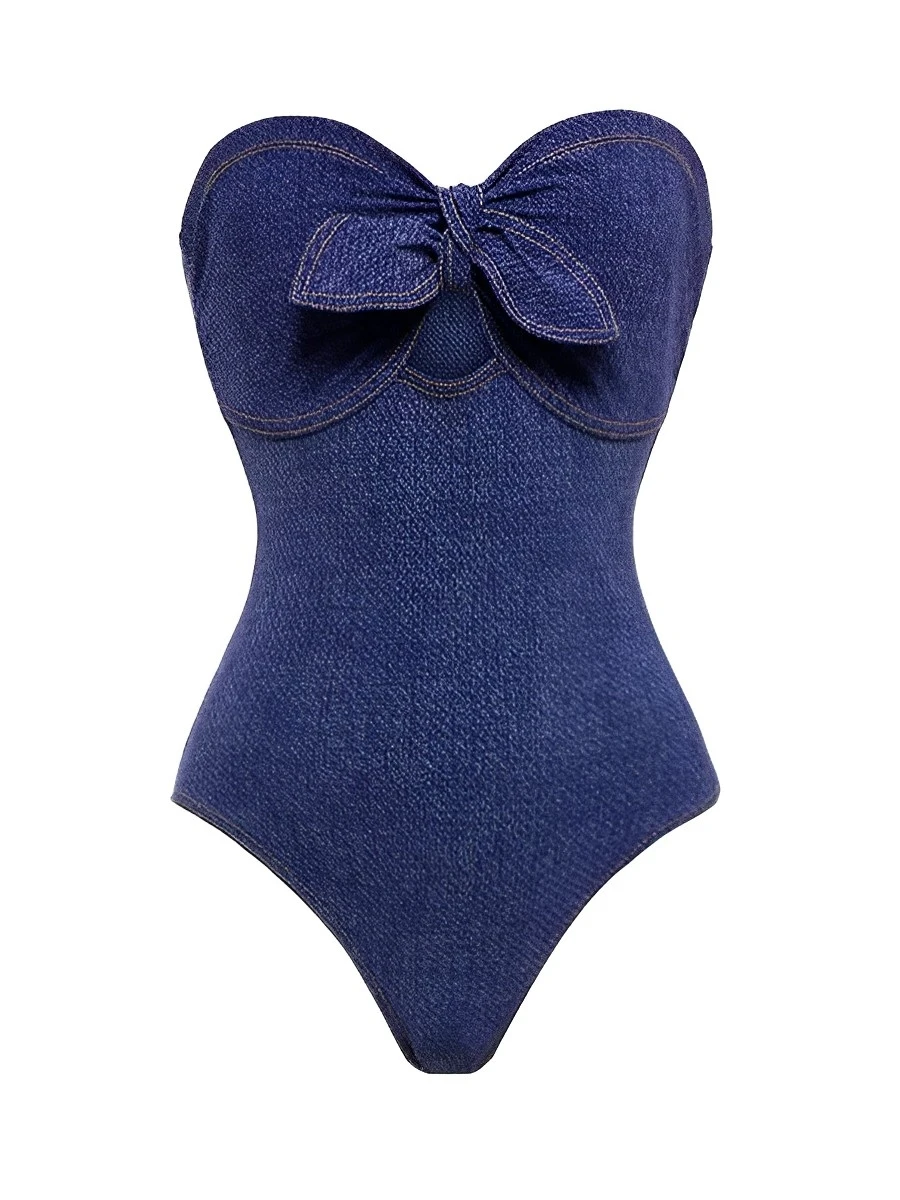 2025 Strapless Hollow Out Swimsuit Push Up Women One Piece Sexy Swimwear Female Beachwear Bathers Bathing Swimming Swim Suit image 4
