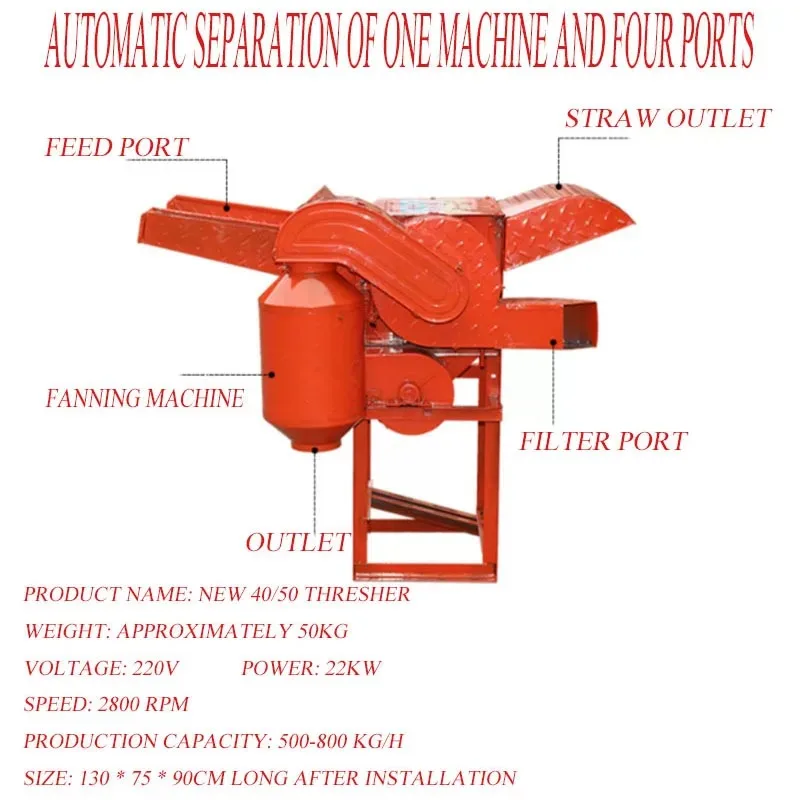 Multi Grain Automatic Threshing Husking Equipment Corn Wheat Soybean Crop Shell Processing Machine
