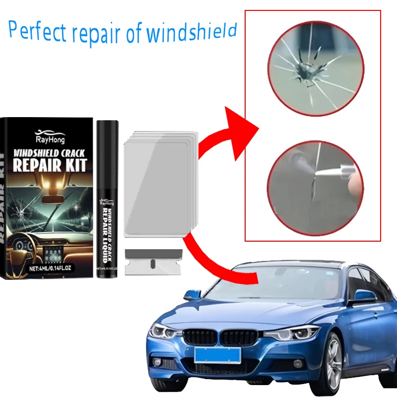 

Аварийный комплект ER для лобового стекла: мгновенно остановки трещин с полимерной смолой, клей для отверждения стекла, автомобильные аксессуары