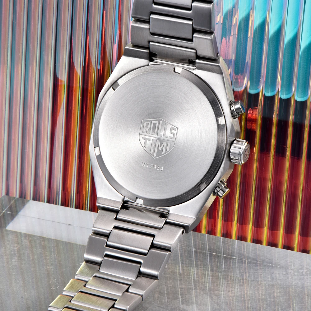 2025 جديد RollsTimi ساعات رجالية كوارتز ساعة كرونوغراف للرجال قمة فاخرة AR الياقوت مرآة مضيئة مقاوم للماء ساعة هدية