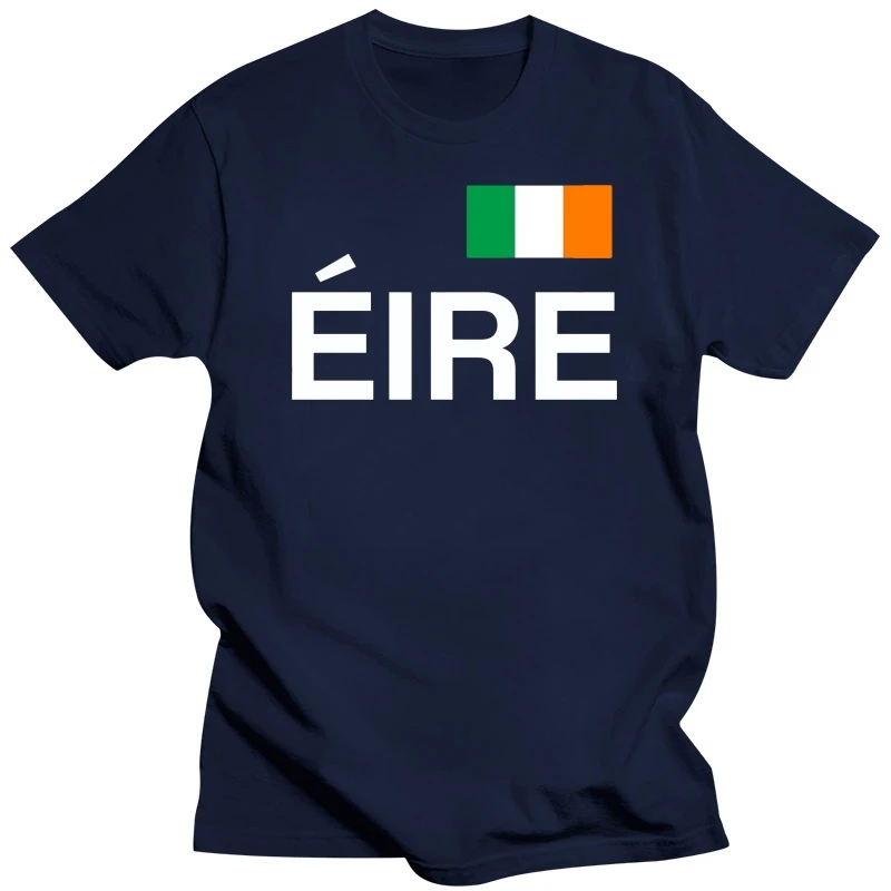 Eire T-Shirt - Black White with Flag - S to 3XL - Ireland Dublin Ireland