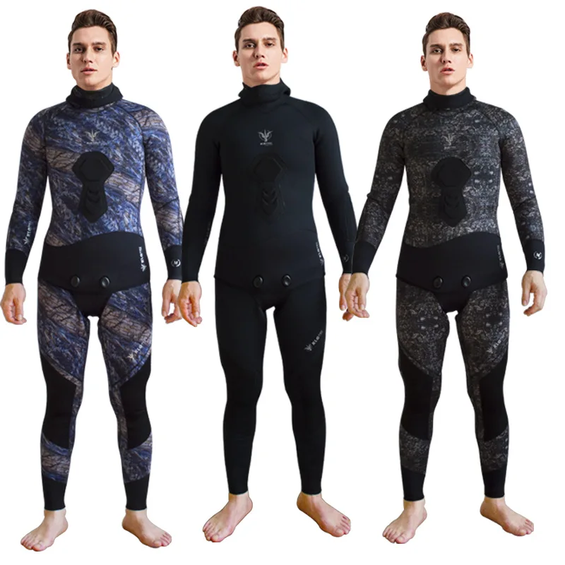 Traje de pesca profesional con capucha dividida, traje de buceo cálido para exteriores