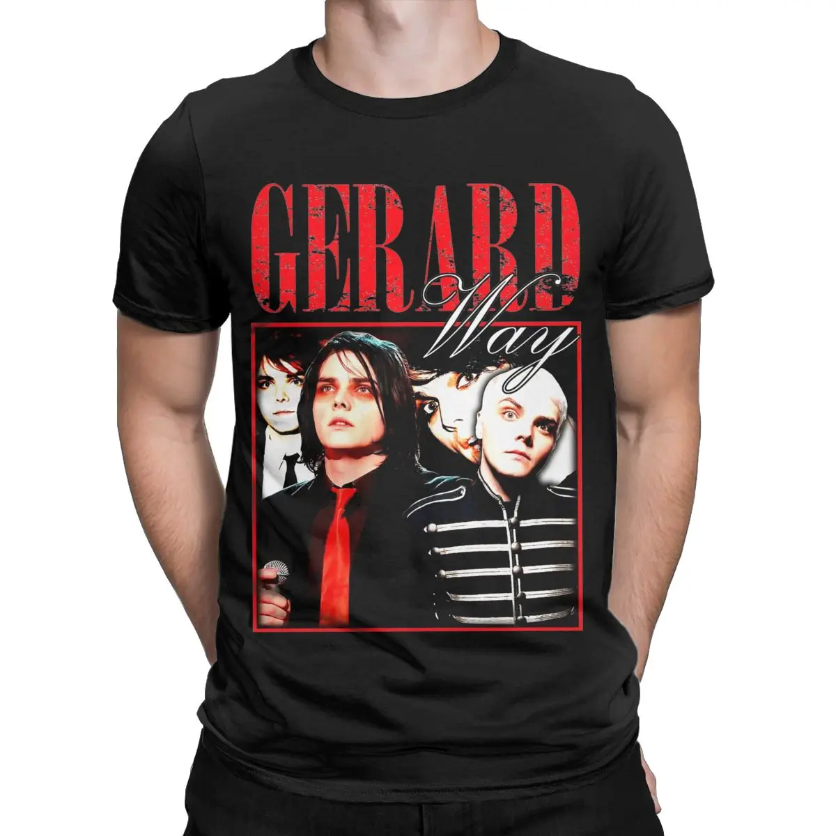 Men's Gerard Way MCR T Shirt 100% Cotton Tops Fashion Short Sleeve Round Collar Tees Plus Size T-Shirt