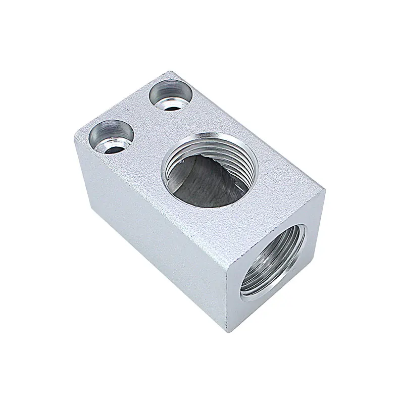CNC machine tool water splitter block one in and one out 3 4 gas block Roughly aluminum block cooling pipe base combiner plate