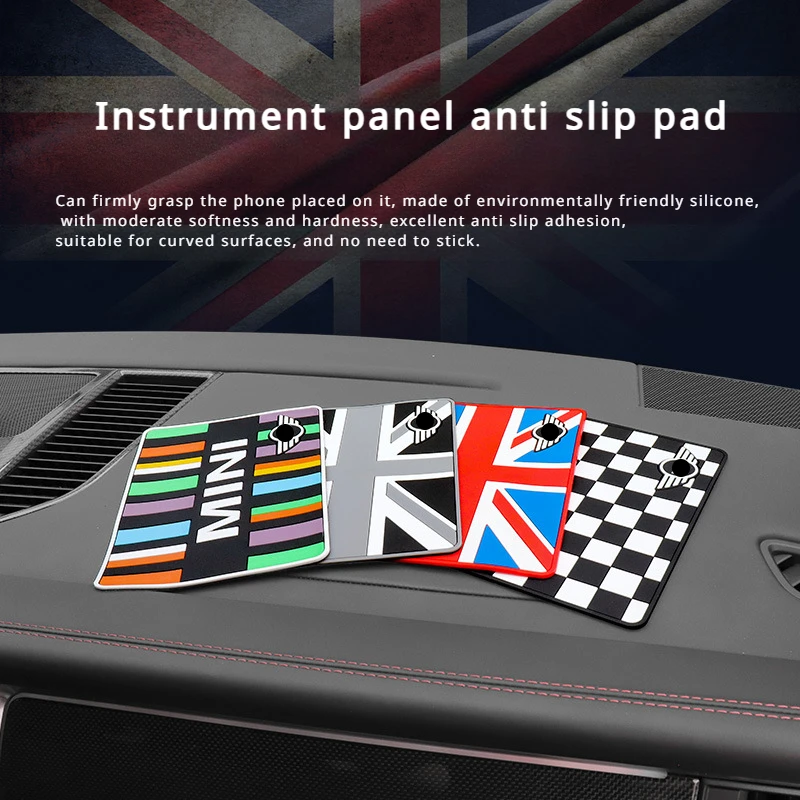 Car Center Console Anti-skid Pad British Style Interior Dealer Gift For MINI  F54 F55 F56 F57 F53 R60 R61 R52 R50 R56