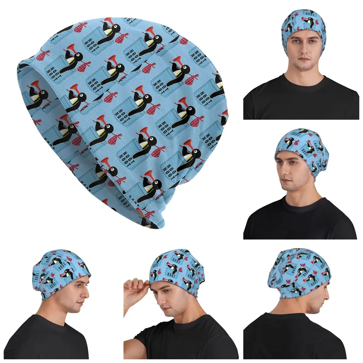 

Angry Pingu Noot Noot Pocket Официальный товар Теплая вязаная шапка Модная шапка-капот Осень-зима Уличные шапки Шапки для унисекс