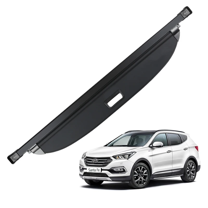 For Hyundai Santa Fe Sport 5 seats 2016 2017 Retractable Trunk Cargo Cover Parcel Rack Privacy Auto Accessories