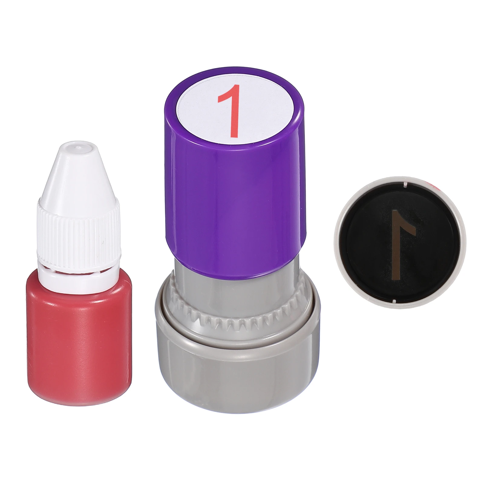Self Inking Number Stamps 20mm Numeral 0-20 Digital Stamps with Refill Red Ink for Notebook Scrapbooking DIY Price Marking Math