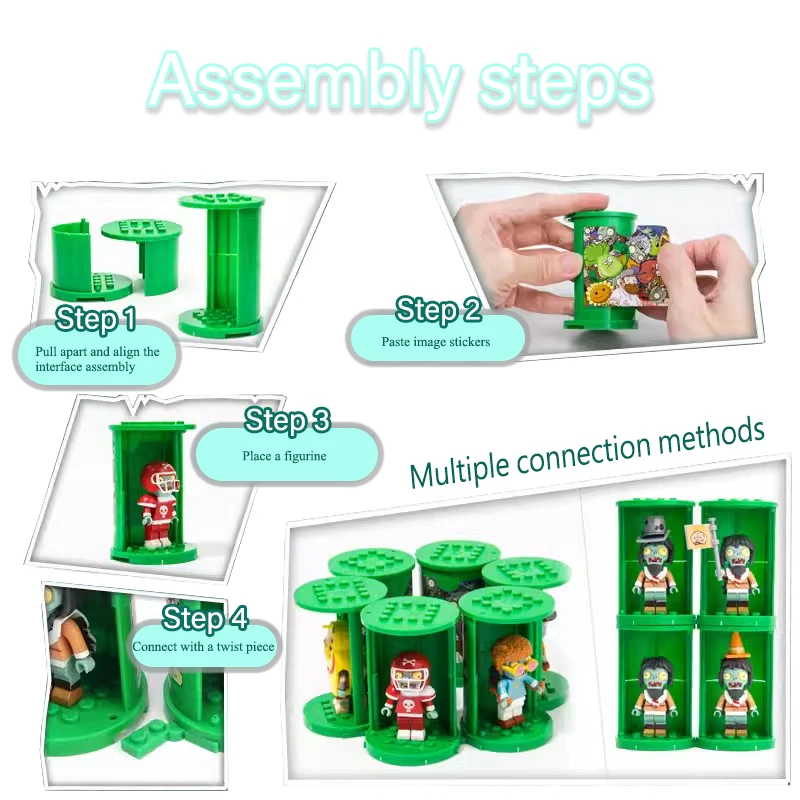 Plants Vs. Zombies 50 Styles Zombie Legion Assembly Building Block PVZ Game Model Children\'s Collection Toys Gifts Randomly Sent