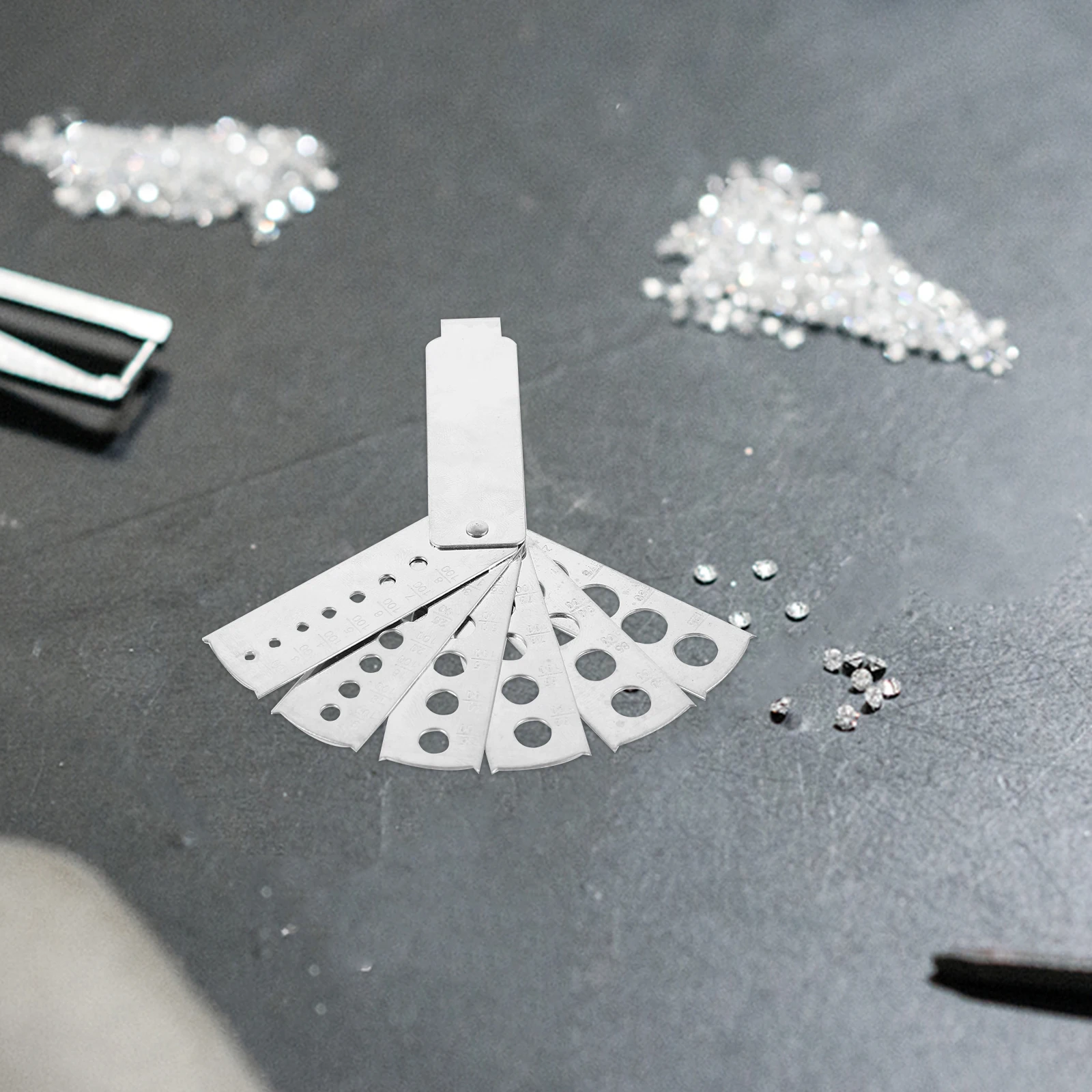 Gemstone Measuring Portable Gem Sizer Stainless Gem Measure Tool Steel Jewelry Measurement Tool Professional Accessories