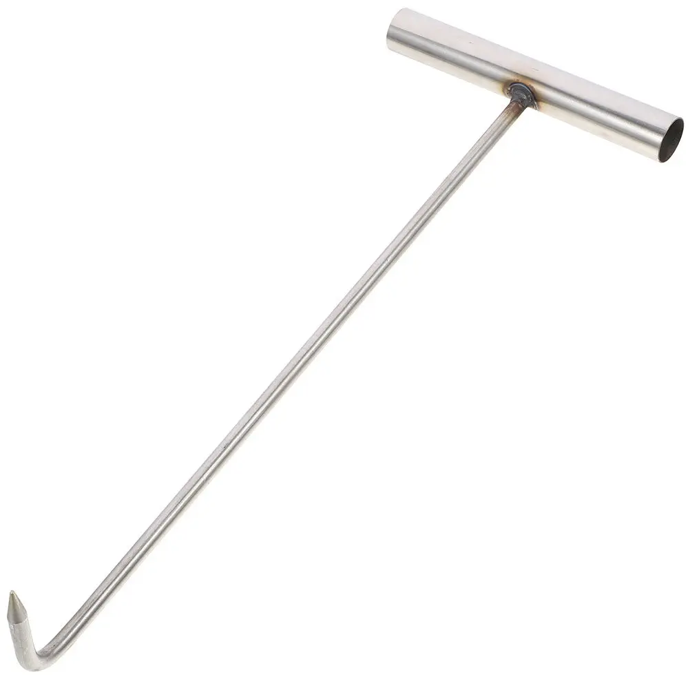 T Shape Manhole Cover Lifter Heavy Duty Stainless Steel Manhole Hook for Drain Lid Lift Rolling Door Opening