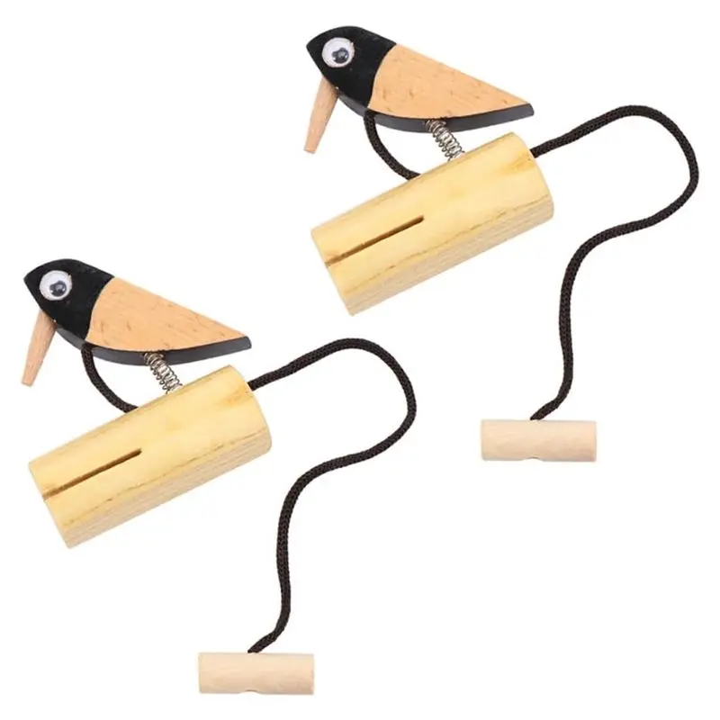 AA67-Safe Material Woodpecker Percussion Instrument Set(2 Pcs) For Boys, Hobbies Development& Hand-Eye Coordination