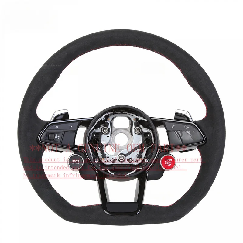 For Audi Steering Wheel Horn Cover R8 TT TTS Alcantara Multi Function One Touch Start Custom Horn Shell Decorative Cover