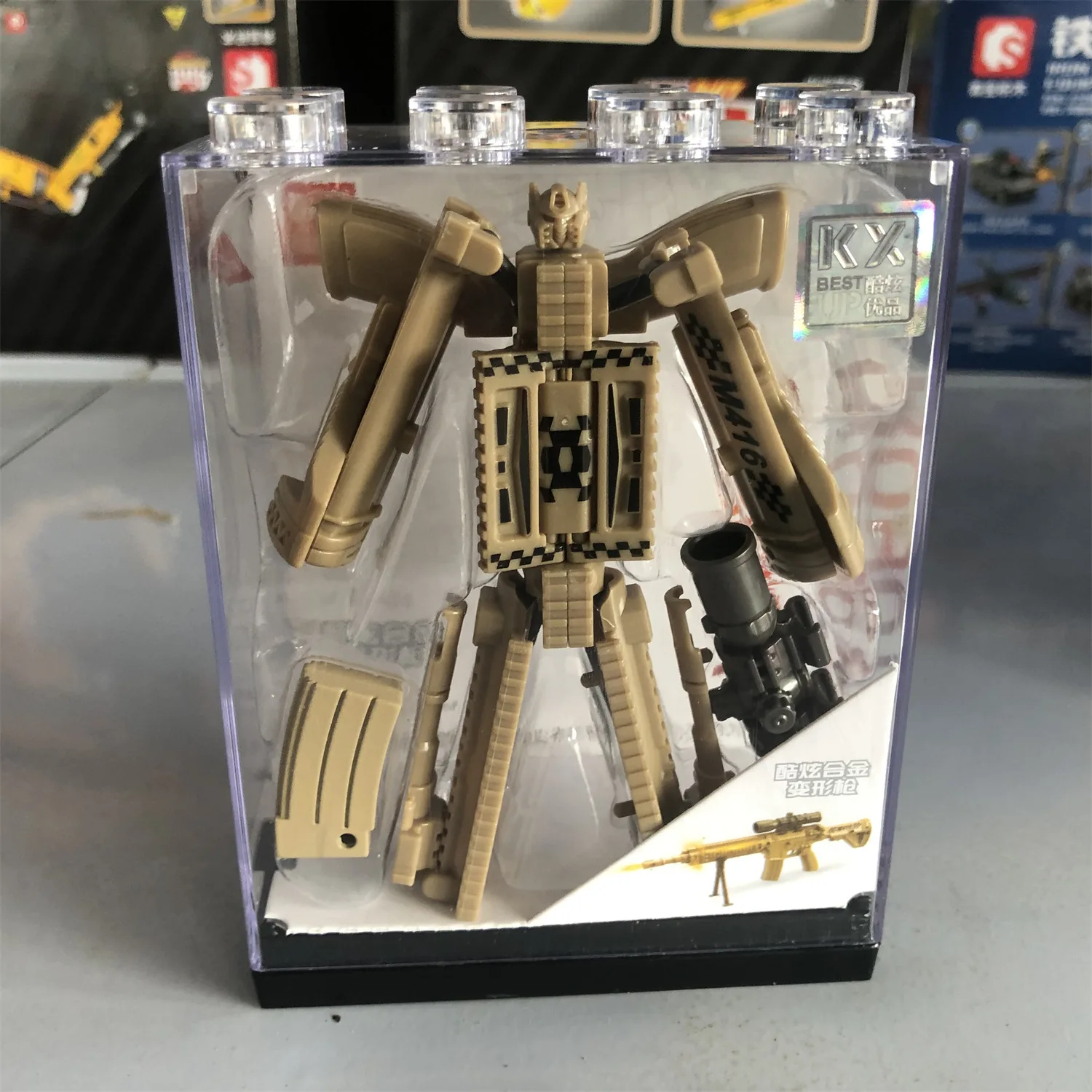 Jouet pour enfants pistolet transformable robot pistolet transformable alliage jouet puzzle assemblage robot modèle figurine