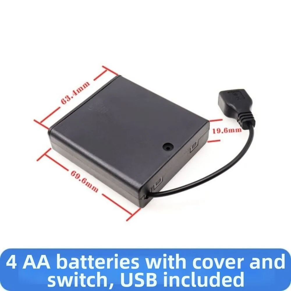 With Cover AA Battery Holder With Switch With USB Power AA Battery Box AA Battery Case Battery Cover switch DIY 2/3/4/6/8 Slot