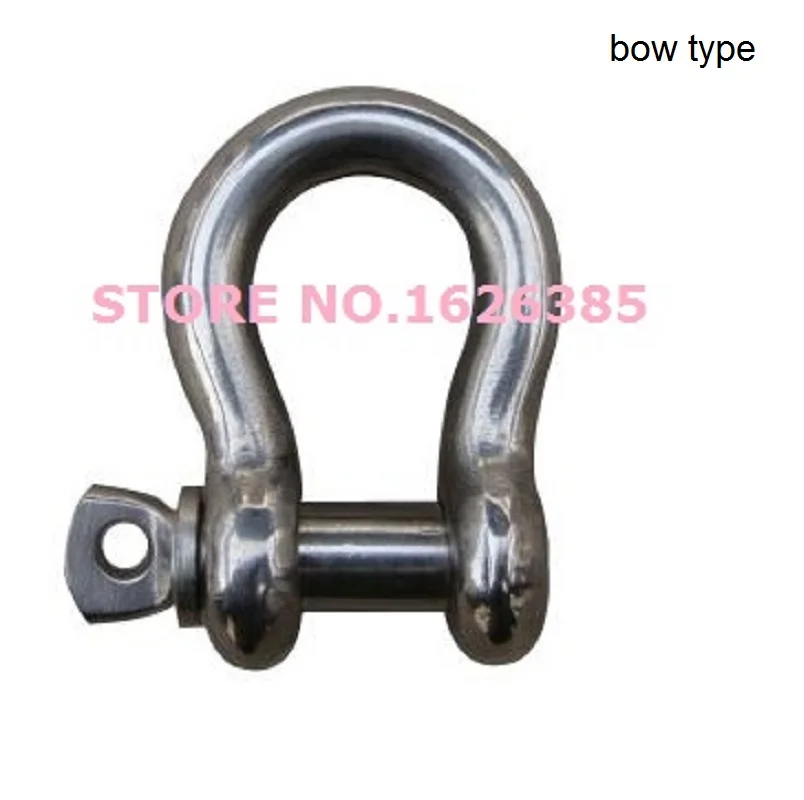 1-250pcs, M4-M25,304 stainless Steel bow shackle rigging hardware Marine large D type anchor U bolt bow connector boat part