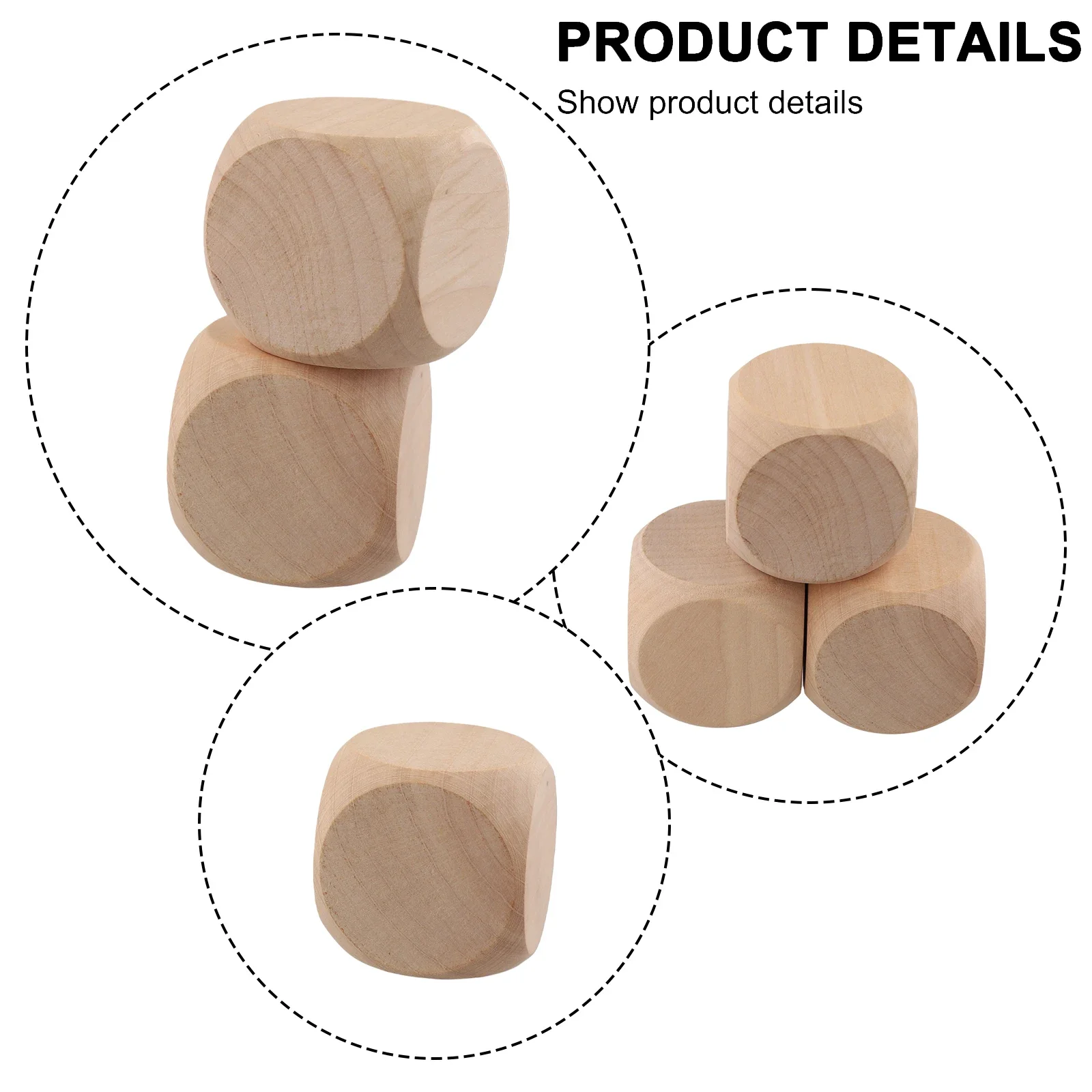 10pcs Blank Wooden Dice Unfinished Wood Cubes Square Blocks For Party Family Games DIY Craft Printing Wood Cube Dices