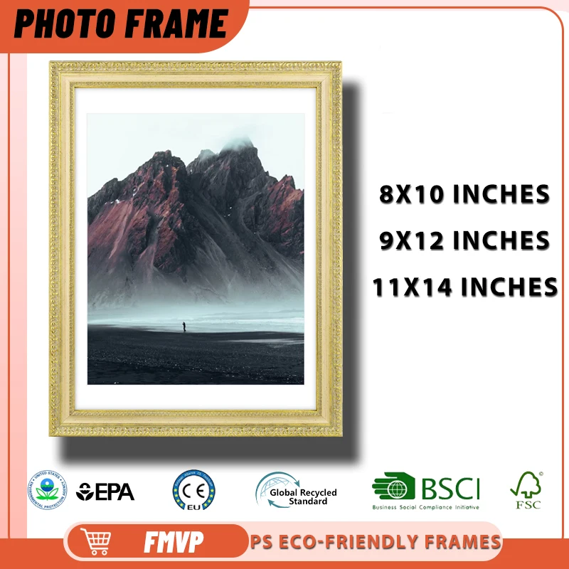 

18x20 Premium Gold Photo Frame with Nautical Details Great for Beach Resort Lobby Decor Picture Frame