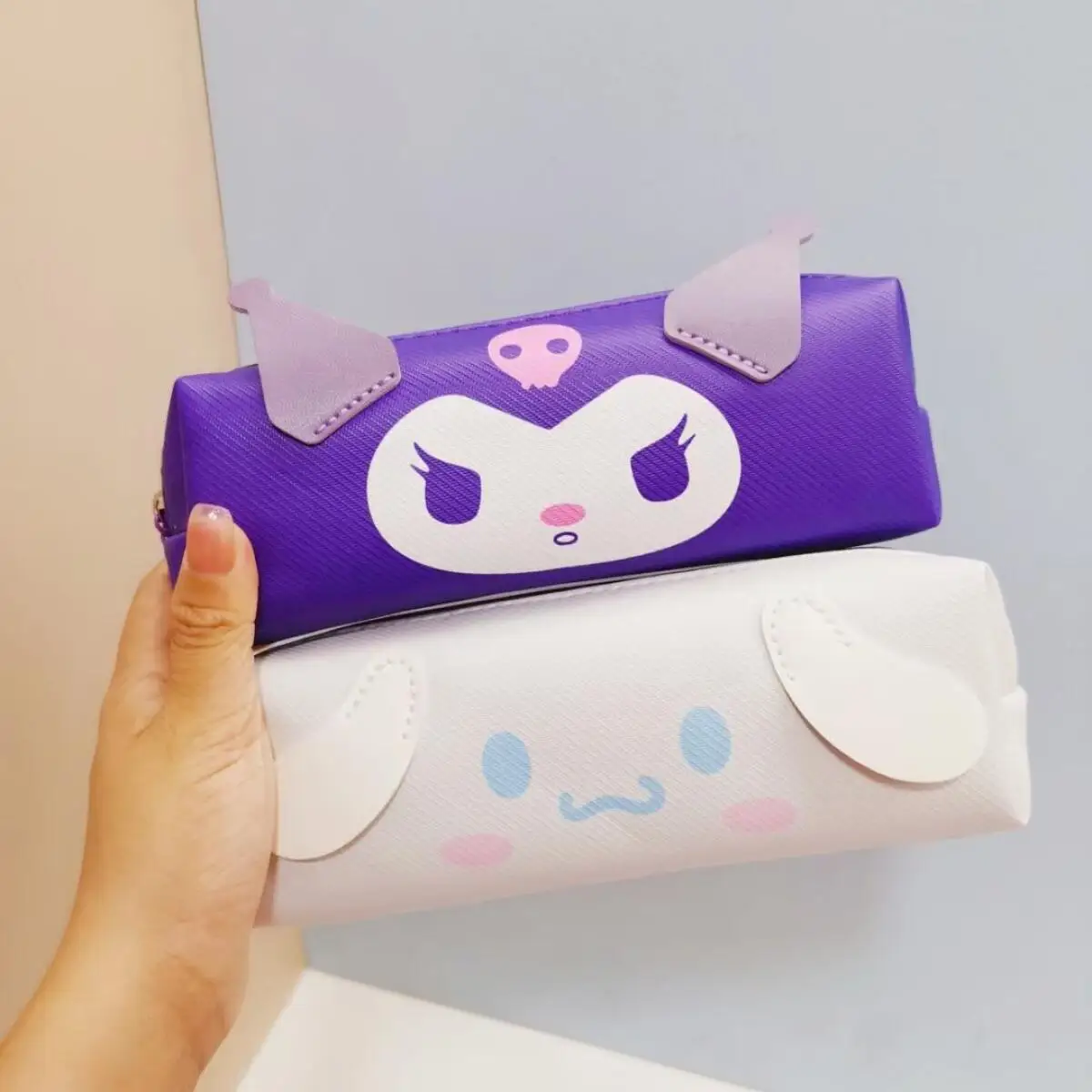 Sanrios Kuromi kawaii مقلمة طالب سعة كبيرة نمط جديد الكرتون فتاة القلب بسيط الطازجة الأطفال تخزين القرطاسية