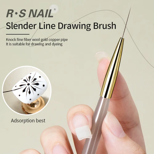 Imagen 2 del producto RSNAIL-pinceles delineadores para decoración de uñas, pluma de pintura de línea de uñas a rayas francesas, pincel de dibujo de línea larga y delgada de 18mm, herramienta de manicura DIY de Gel UV