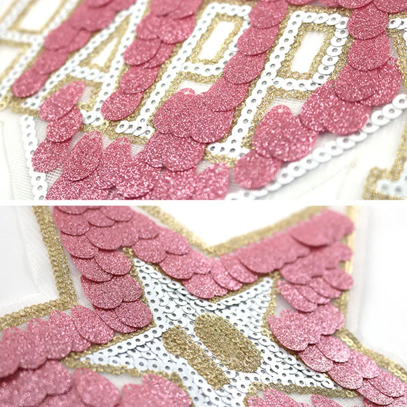 Love Star Sequins Glitter Patches Sewing Big Patches Ecusson A Coudre Sequin Applique DIY Children's Clothing Decoration