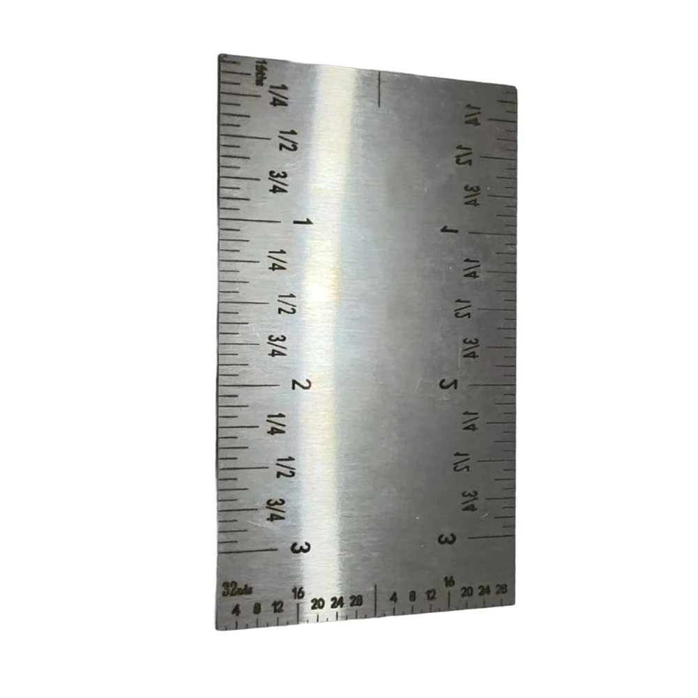 Metal 3 Inch Square Ruler Dual Scale Metric For Imperial Converter Measuring Tool For Woodworking Metalworking Machining And DIY