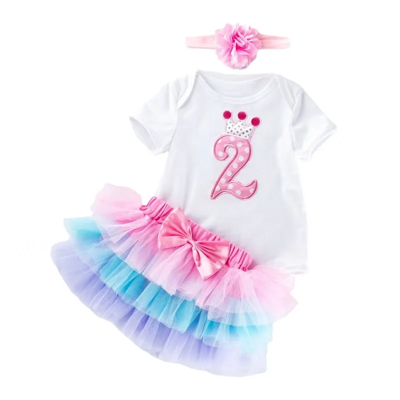 Baby Girls Princess Dress 2nd Birthday Party Dress  2 Year Old Newborn Christening Gown Toddler Kid Christmas Clothing