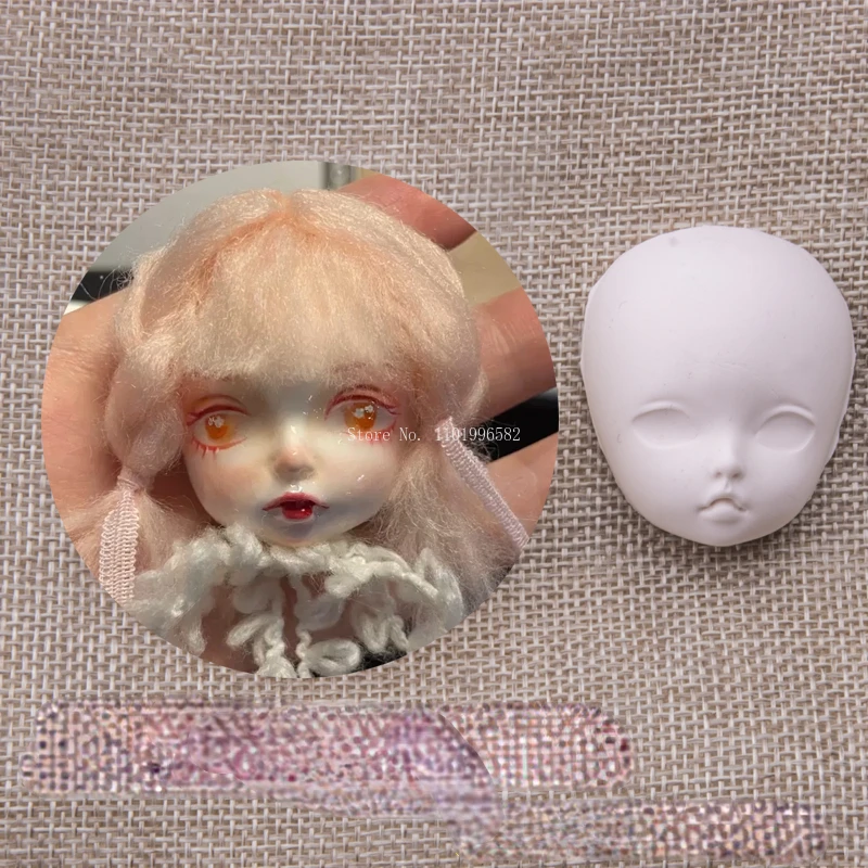 Polymer Clay Facial Silicone Mold DIY Pottery Handmade Dolls Cartoon Anime Characters Head Position Cheek Contour Sculpture Tool