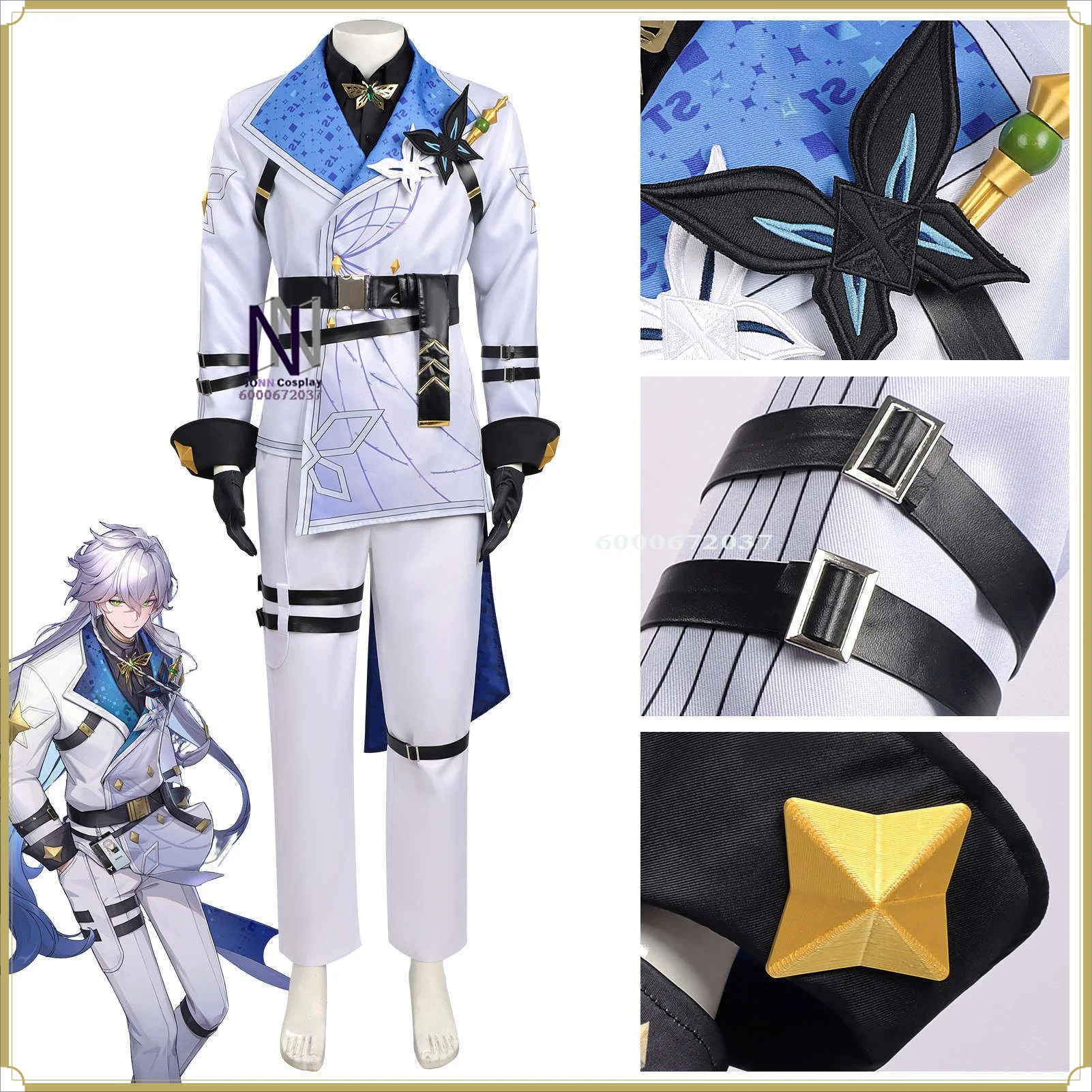 

High Quality Full Set Neverness Esper Baicang Cosplay Costume Men Anime Outfit Comic Con Party Role Playing Halloween Party Suit