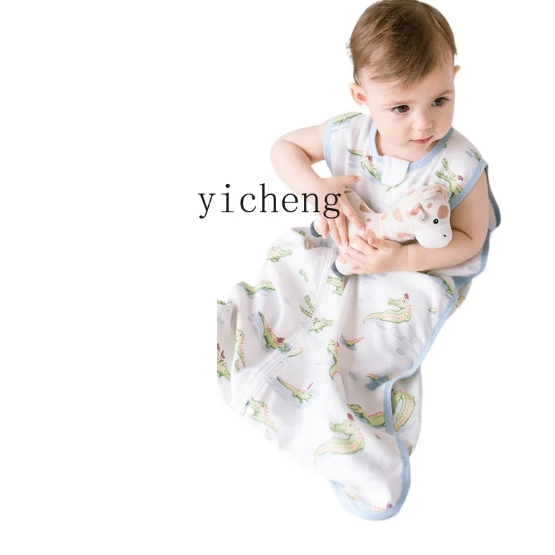 

YY Baby Sleeping Bag Vest-Style Baby Sleeveless Bamboo Cotton Gauze Anti-Kicking Blanket Thin