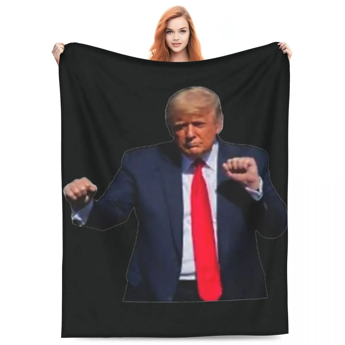 Donald Trump Dancing American President Super Warm Blanket Funny Camping Throw Blanket Winter Flannel Bedspread Sofa Bed Cover