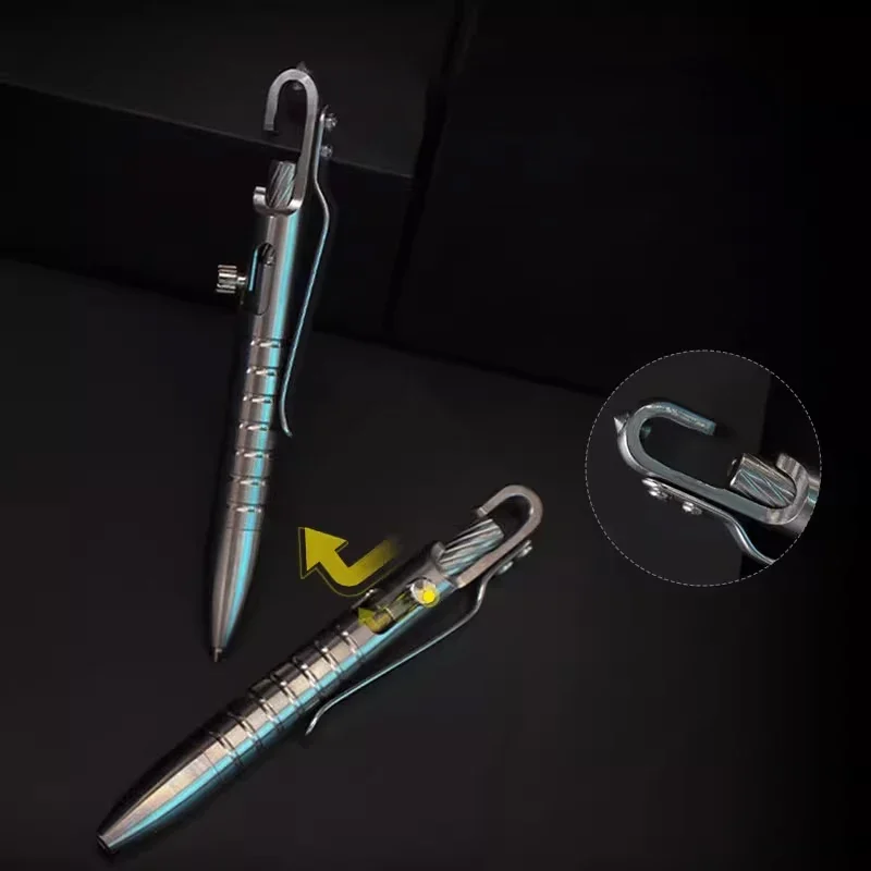 1PCS NEW Titanium Alloy Waterproof Mini Pen Portable TC4 Emergency Window Breaking Defense EDC Metal Signature Pen