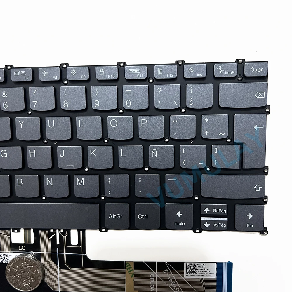 ES/Latin Keybord بإضاءة خلفية لـ Lenovo IdeaPad Flex 5-14are05 ، 5-14iil05 ، 5-14alc05 ،  IdeaPad 3-14aba7 3-14iau7 ، 5-14aba7 5-14ial7 5Pro 14ITL6 14ACN6 14ARH7 14IAP7