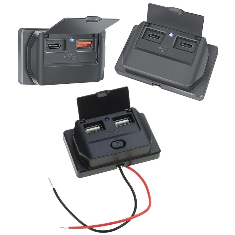 

R9CC PD Type C QC3.0 USB-разъем для быстрой зарядки с пылезащитной крышкой Светодиодный адаптер питания