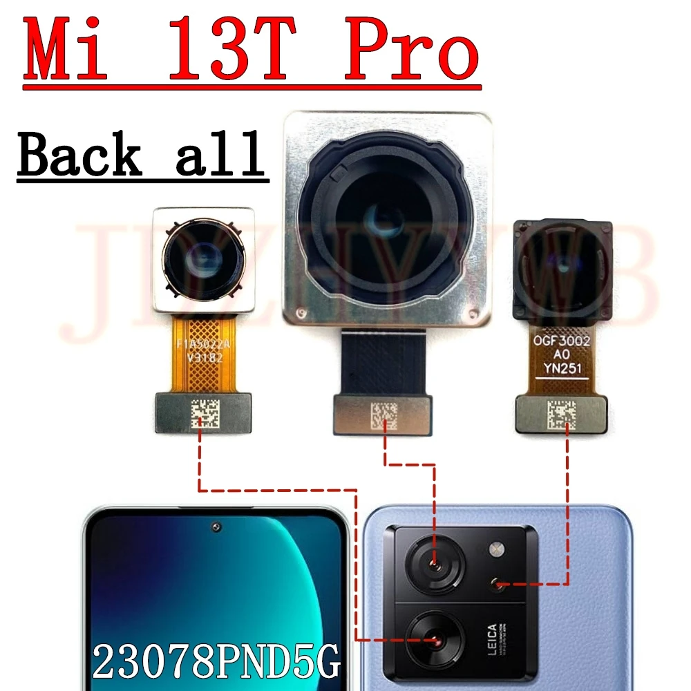 Rear Front Camera For Xiaomi 13T Pro Mi 13Tpro Frontal Selfie Facing Main Wide Back Camera Module Flex Cable Replacement