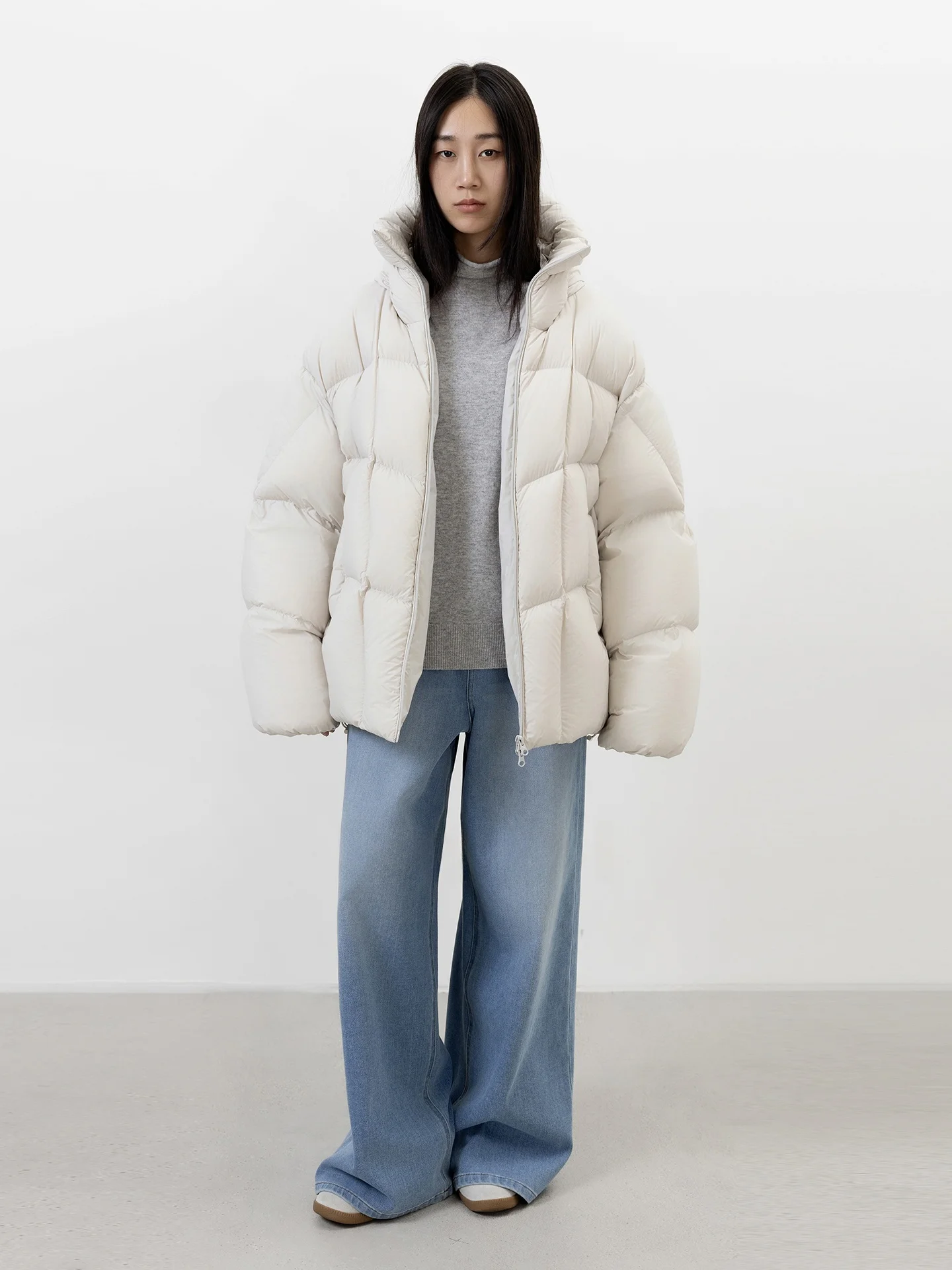 

Женское пуховое пальто Seei Thiened с двойной молнией и капюшоном Jaet, 95% белое пальто Du Feather, теплое зимнее пальто-пуховик средней длины