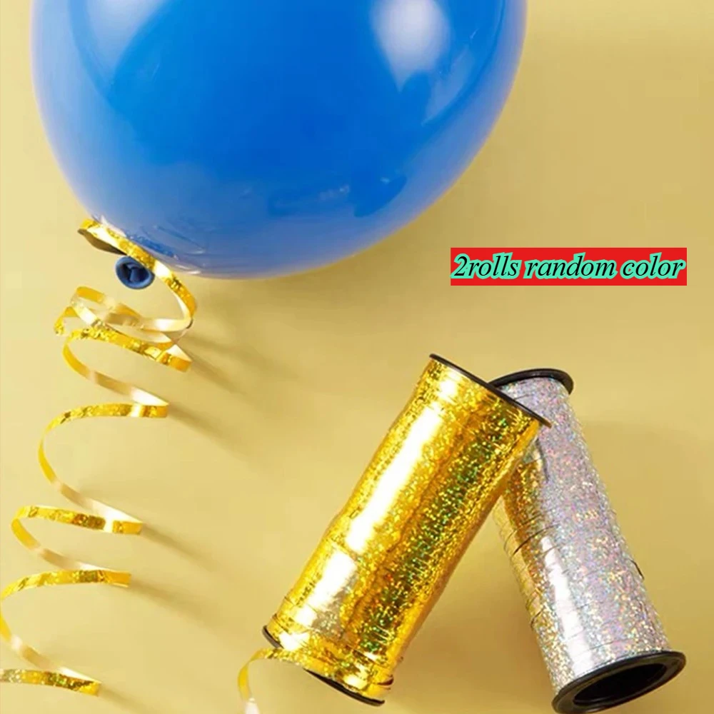 2Rolls 100Yards/Roll Glitter Curling Ribbons Balloon Ribbons Gift Wrap Ribbons For Crafts Christmas Birthday Wedding Party Decor