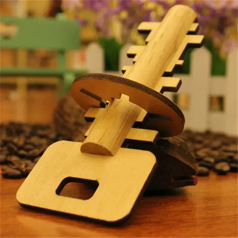 Intelligent entsperren Spielzeug Holz Kong Ming Lock Brain Teaser Puzzle Schlüssel iq Denktest Montessori Kinder Erwachsene Dekompression spiele