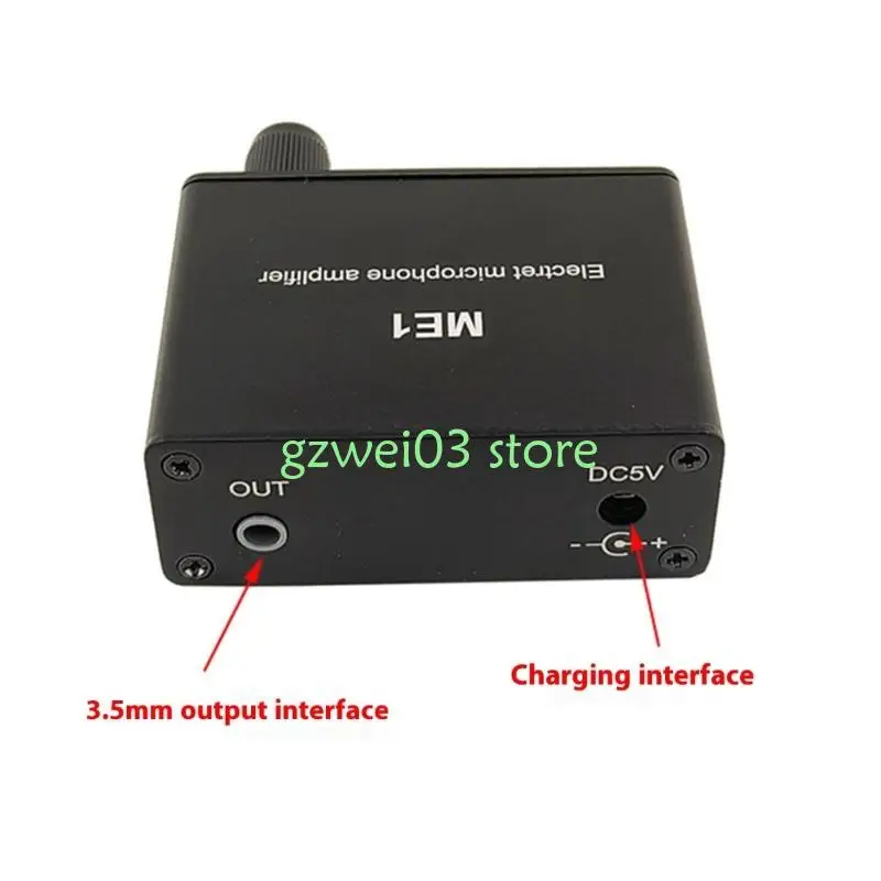 Módulo amplificador micrófono portátil Y8AC ME1 con 3 salidas independientes 3,5 mm entrada micrófono Batería