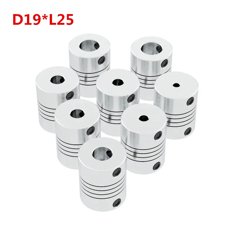 5 قطعة D19L25 3/4/5/6/8/10 مللي متر الألومنيوم اقتران مرن CNC محرك متدرج رمح مكون التشفير آلة الحفر مقرنة معدنية #1