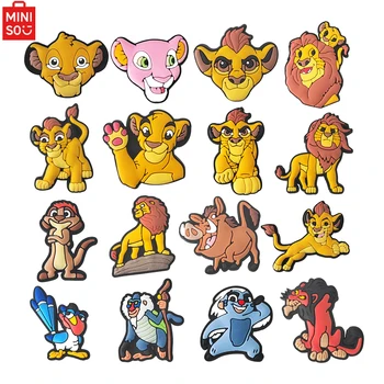 MINISO 16pcs 러닝 라이온 킹 구두 매력 나막신 가방 버블 슬라이드 샌들, PVC 구두 장식 비치 가방 액세서리 세트