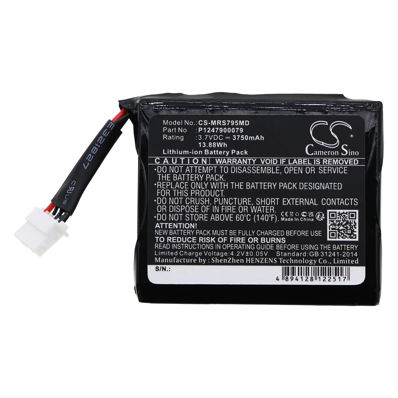 

Cameron Sino 3750mAh Battery For Masimo 23794 25950 B11939 P1247900079 Radical-7 9500 Pulse Oximeter Touchscreen Touch Rainbow