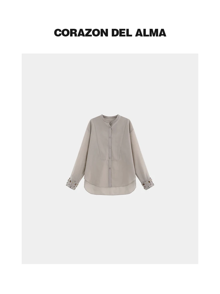 

LanYuan Handmade Drill 3D Deconstruction Air Shirt High Density Copper Ammonia Satin Women's Business Casual Long Sleeve Shirt