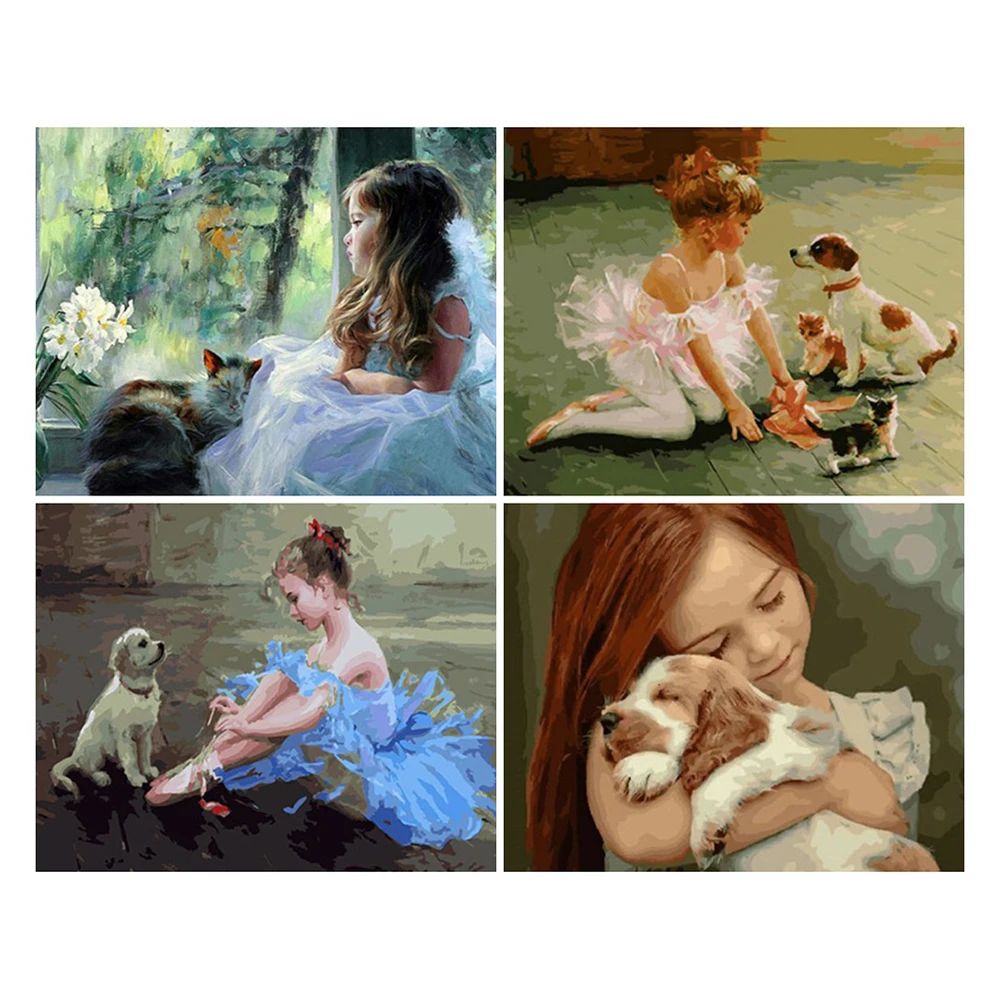 LZAIQIZG 5D DIY Diamond Painting Romantic Cute Girl Dog Diamond Embroidery Sale Animal Pictures Of Rhinestones Mosaic Home Decor