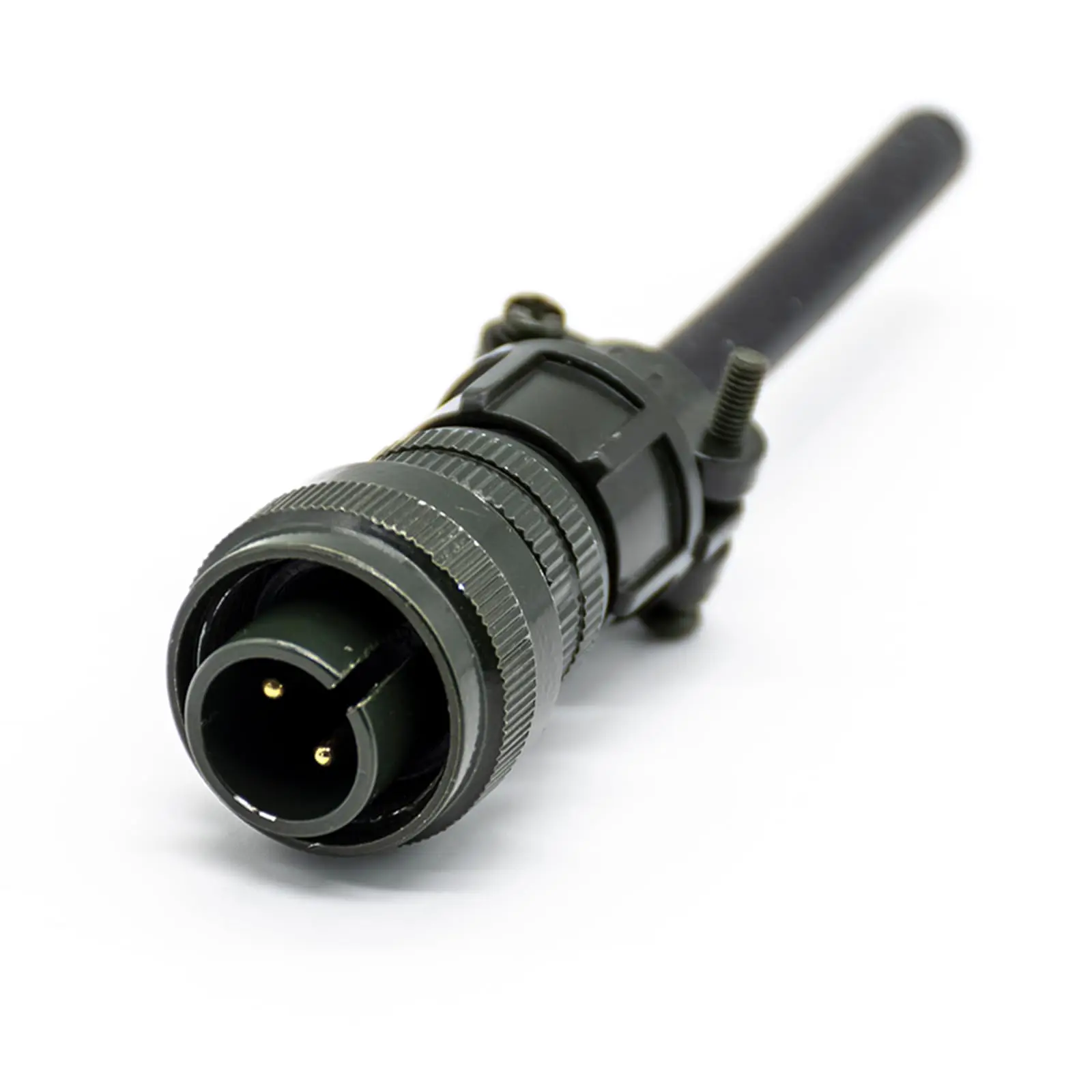 MS3106A12S-3P MIL-5015 Circular Connector 2 Pin Male Cable Plug Silver Plated Straight Threaded With Cable Clamp