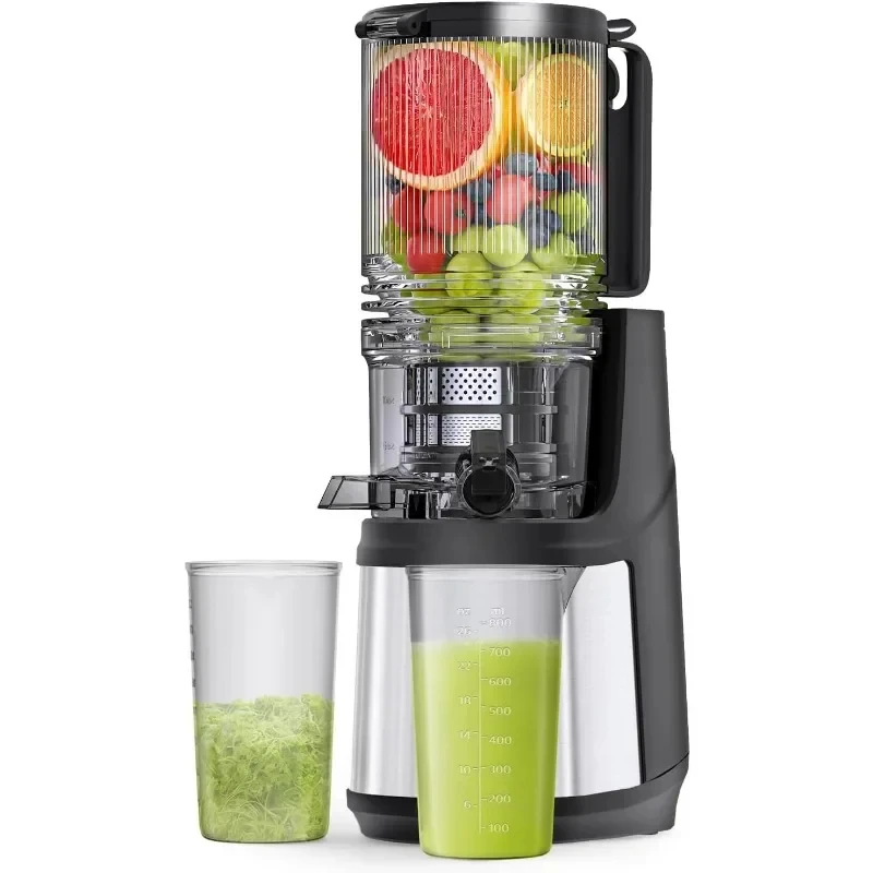 

Slow Cold Press Juicer with Extra-Large Feeding Chute Juicer Machines Whole Fruits Vegetables Easy to Clean Brush