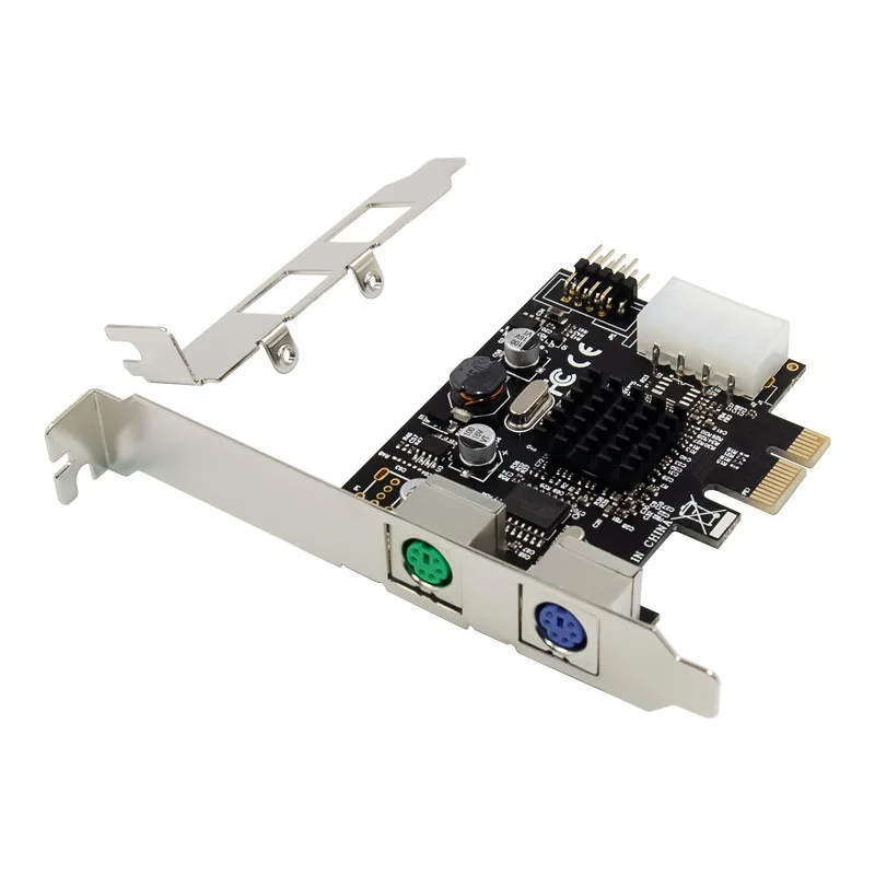 pcie-x1-ps2-ps-2デュアルポート-pcキーボード・マウスアダプター拡張カード-9pin-usb20-4pin電源ポート-プラグアンドプレイ
