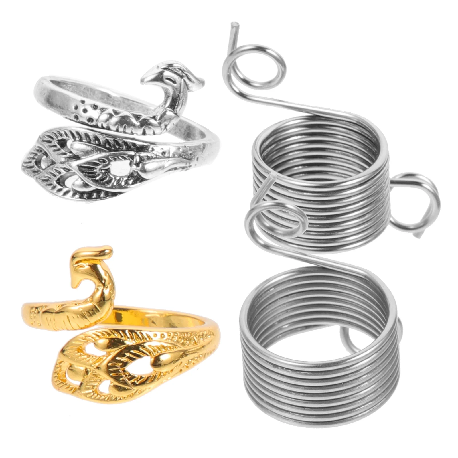 4Pcs Yarn Guide Crochet Tension Rings Stainless Steel Knitting Rings Finger Crochet Tool for Faster Knitting Crocheting Tools