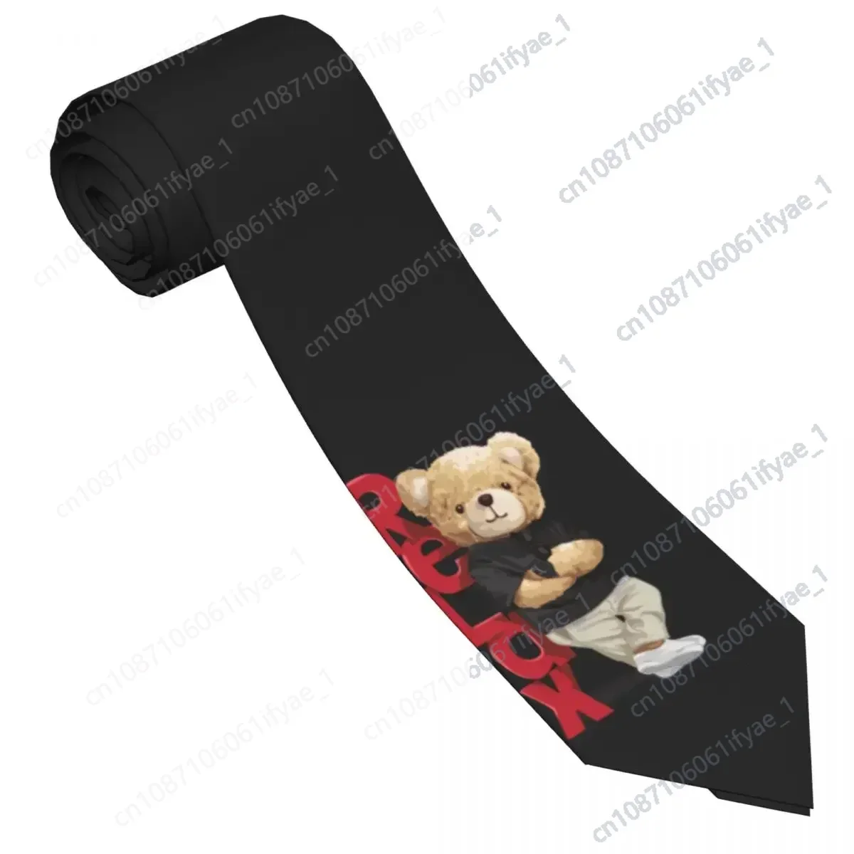 Bear Doll Pattern Tie Relax Cute Animal Cartoon Classic Elegant Neck Ties For Male Wedding Collar Tie Necktie Accessories