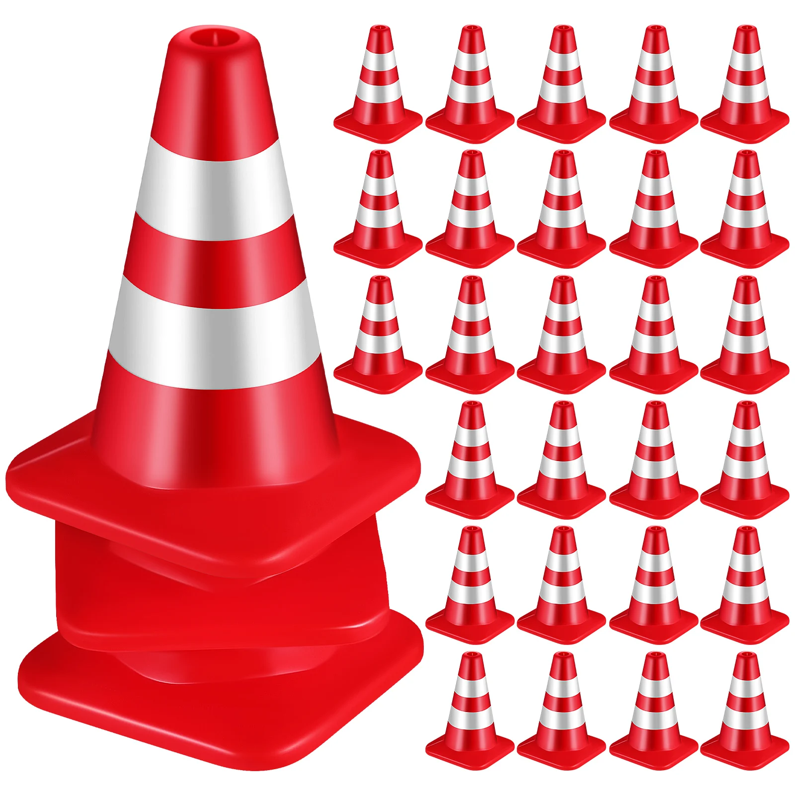 

30 pcs Mini Traffic Cones Toys Lightweight Compact Easy Hold Play Sand Table Props Kids Learn Transportation Bright Colors